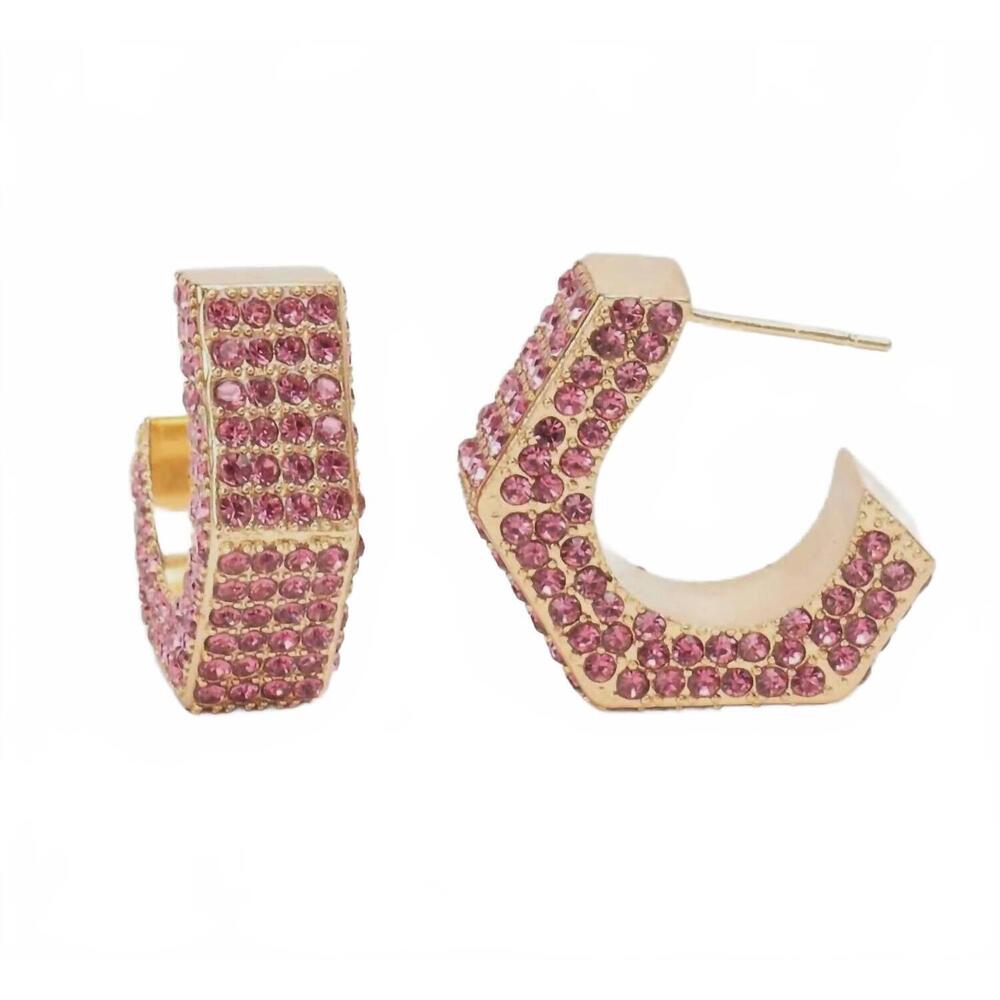 NEW VIOLET & BROOKS women's brooke hexagon hoop in pink